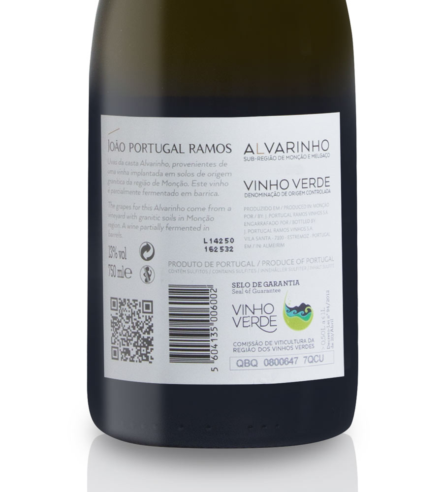 Vin Blanc João Portugal Ramos Alvarinho 2019, 75cl Vinhos Verdes